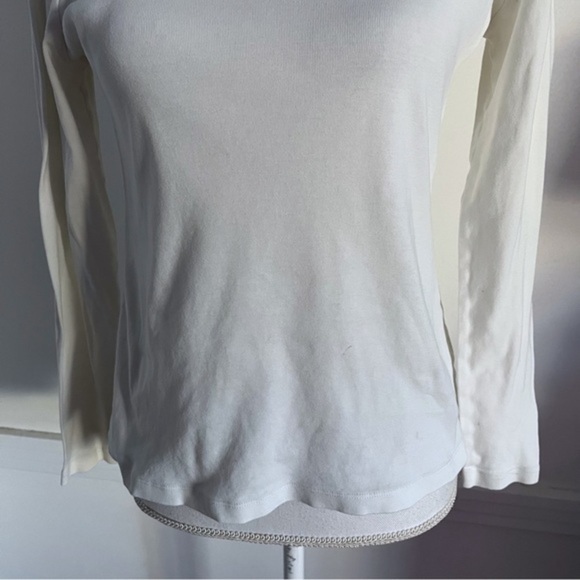 Talbots • Solid White Turtleneck Long Sleeve Blouse - Picture 3 of 5